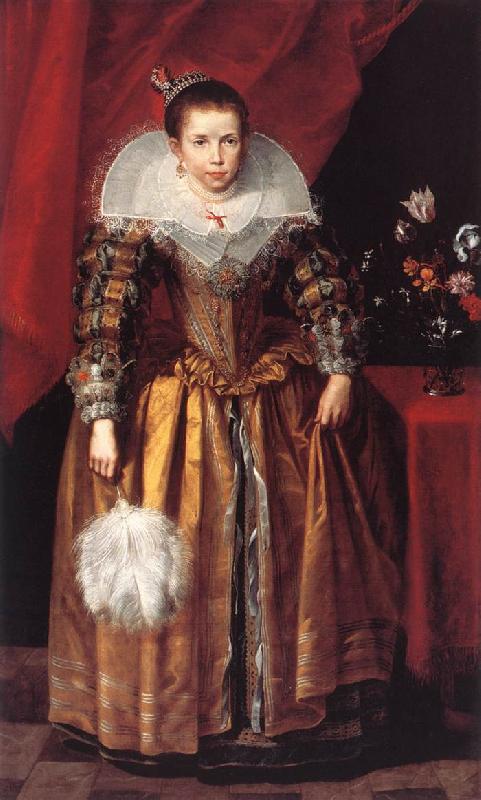 VOS, Cornelis de Portrait of a Girl at the Age of 10 sdg oil painting image